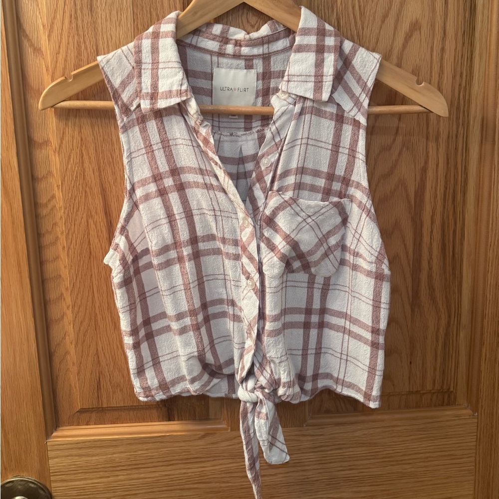 Ultra Flirt Plaid Button Down Shirt